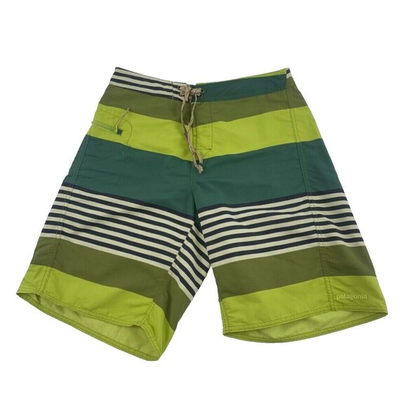 Patagonia Wavefarer Board Shorts 86558 Fitz Stripe Willow Herb Green Mens 32 - Picture 1 of 11